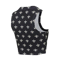 Ensemble de nuit Concepts Sport New Orleans Saints Gauge pour femmes, débardeur court et short imprimé sur toute la surface