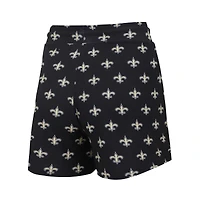 Ensemble de nuit Concepts Sport New Orleans Saints Gauge pour femmes, débardeur court et short imprimé sur toute la surface