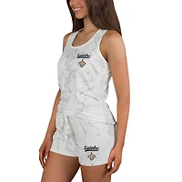 Women's Concepts Sport New Orleans Saints Quartz Hacci Knit Tank Top & Shorts Sleep Set