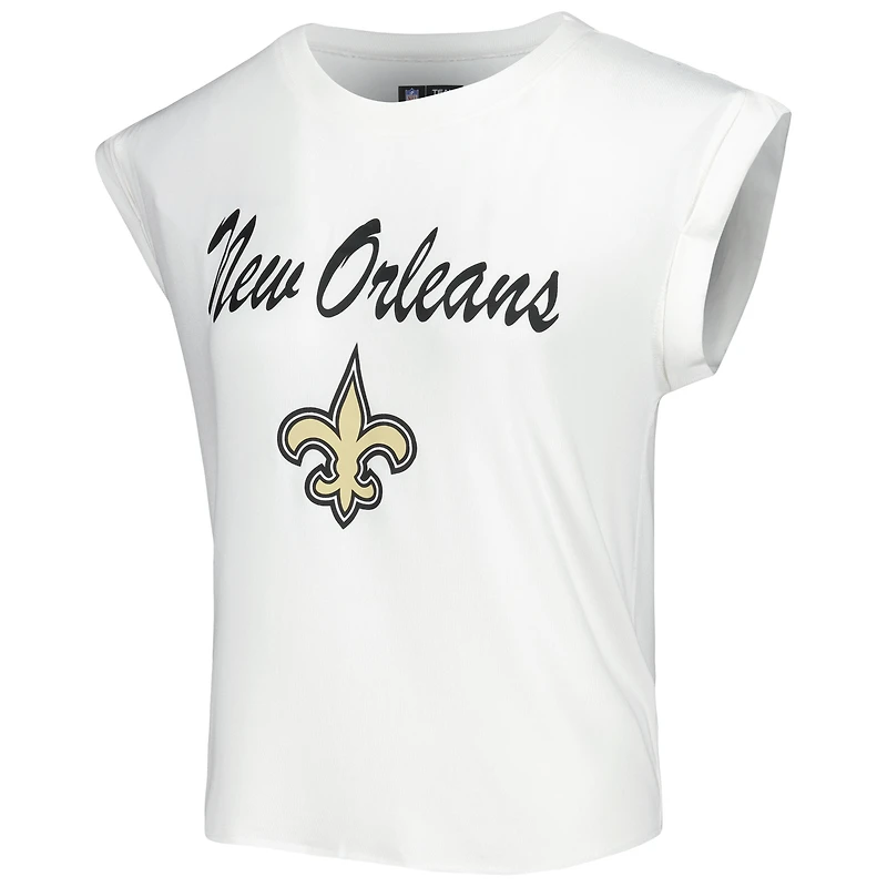 Ensemble de nuit Concepts Sport blanc/crème pour femme, haut et short en tricot Montana des Saints la Nouvelle-Orléans