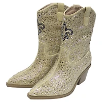 Bottines à cristaux Cuce Gold New Orleans Saints pour femmes