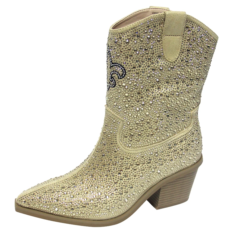 Bottines à cristaux Cuce Gold New Orleans Saints pour femmes
