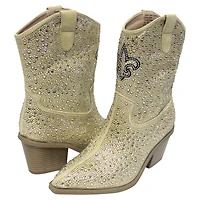 Bottines à cristaux Cuce Gold New Orleans Saints pour femmes