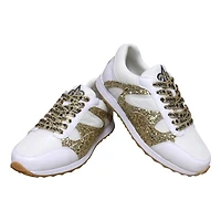 Cuce Baskets à paillettes New Orleans Saints blanches pour femmes
