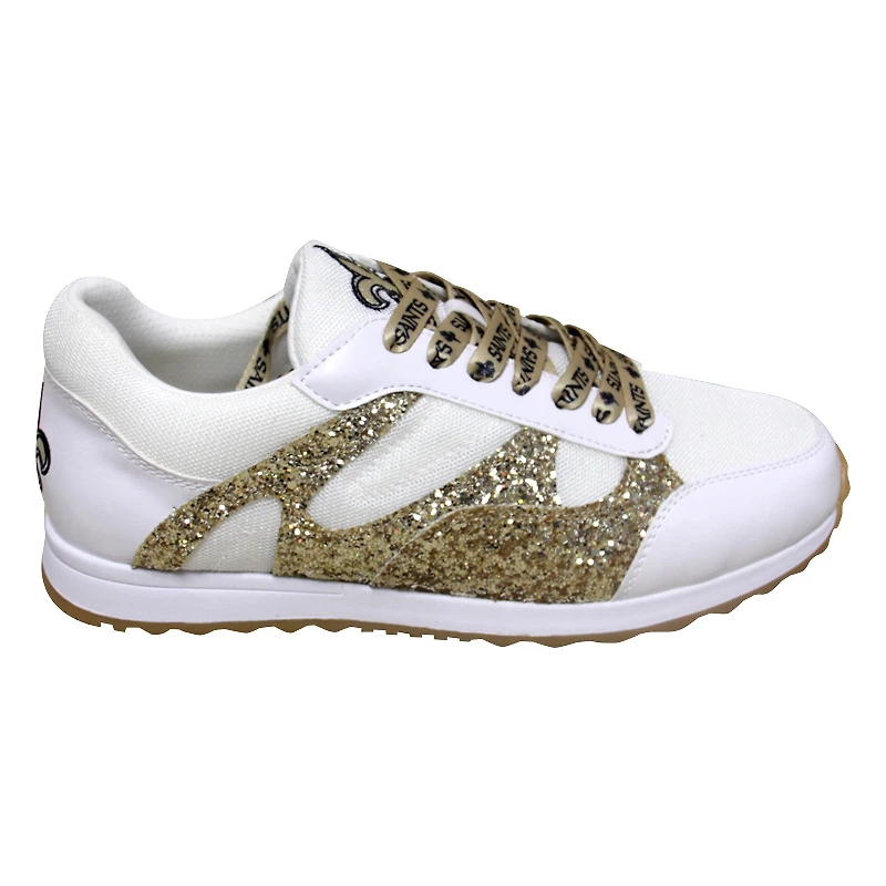 Cuce Baskets à paillettes New Orleans Saints blanches pour femmes
