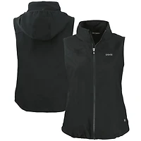 Sweat à capuche zippé entièrement recyclé pour femme, noir, Cutter & Buck, des Saints de la Nouvelle-Orléans, Charter Eco