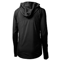 Women's Cutter & Buck  Black New Orleans Saints Helmet Logo Adapt Eco Knit Hybrid Recycled Full-Zip Hoodie