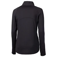 Women's Cutter & Buck  Black New Orleans Saints Helmet Logo Adapt Eco Knit Stretch Recycled Half-Zip Pullover Top