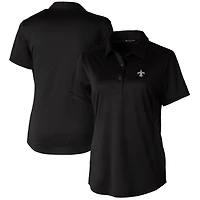 Women's Cutter & Buck Black New Orleans Saints Prospect Textured Stretch Polo