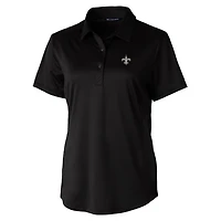 Women's Cutter & Buck Black New Orleans Saints Prospect Textured Stretch Polo
