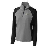 Pull-over extensible à demi-zip noir avec logo rétro des Saints de la Nouvelle-Orléans pour femme Cutter & Buck
