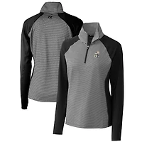 Pull-over extensible à demi-zip noir avec logo rétro des Saints de la Nouvelle-Orléans pour femme Cutter & Buck
