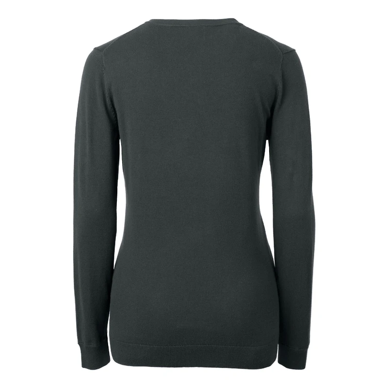 Pull à col en V Lakemont Tri-Blend pour femme, couleur anthracite, avec logo du casque des Saints de la Nouvelle-Orléans, Cutter & Buck