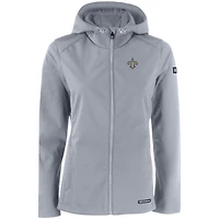 Veste à capuche entièrement zippée en softshell recyclé Evoke Eco pour femme, grise, des New Orleans Saints