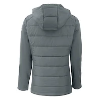 Women's Cutter & Buck  Gray New Orleans Saints Throwback Evoke Hybrid Eco Softshell Recycled Full-Zip Hoodie Jacket