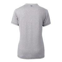 Women's Cutter & Buck Heather Gray New Orleans Saints Throwback Logo Forge Blade V-Neck Polo