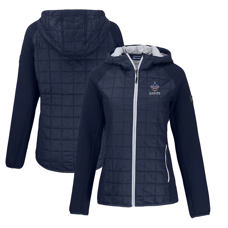 Veste hybride entièrement zippée Primaloft Eco pour femme, bleu marine, des New Orleans Saints, Americana Rainier