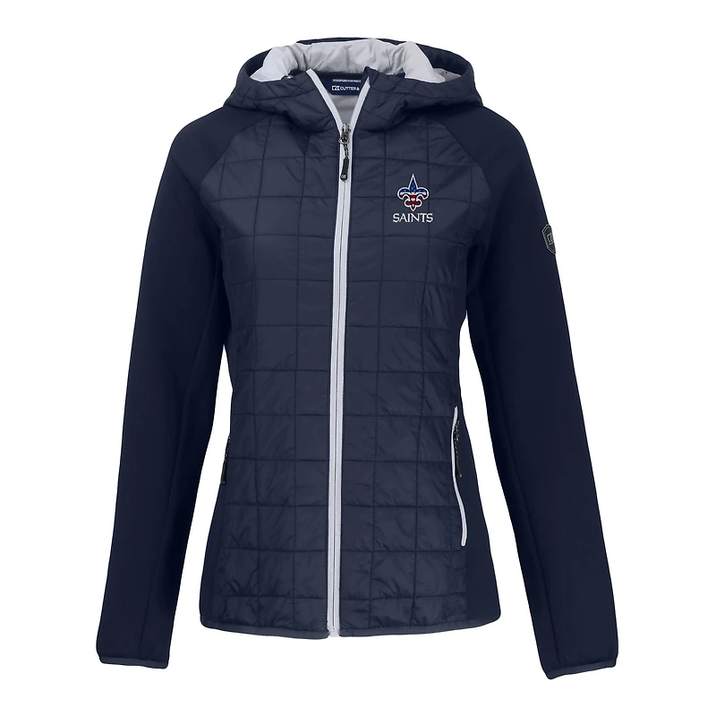 Women's Cutter & Buck  Navy New Orleans Saints Americana Rainier Primaloft Eco Full-Zip Hybrid Jacket