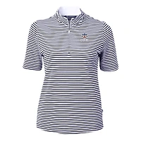 Women's Cutter & Buck  Navy New Orleans Saints DryTec Virtue Eco Pique Stripe Recycled Polo