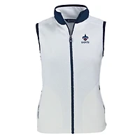 Gilet zippé en polaire Sherpa écologique Americana Cascade pour femme Cutter & Buck Oatmeal New Orleans Saints