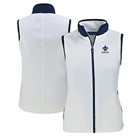 Gilet zippé en polaire Sherpa écologique Americana Cascade pour femme Cutter & Buck Oatmeal New Orleans Saints