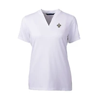 Women's Cutter & Buck White New Orleans Saints Forge Stretch Blade Polo