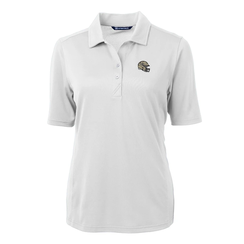 Women's Cutter & Buck  White New Orleans Saints Helmet Logo DryTec Virtue Eco Pique Recycled Polo