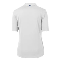 Women's Cutter & Buck  White New Orleans Saints Helmet Logo DryTec Virtue Eco Pique Recycled Polo