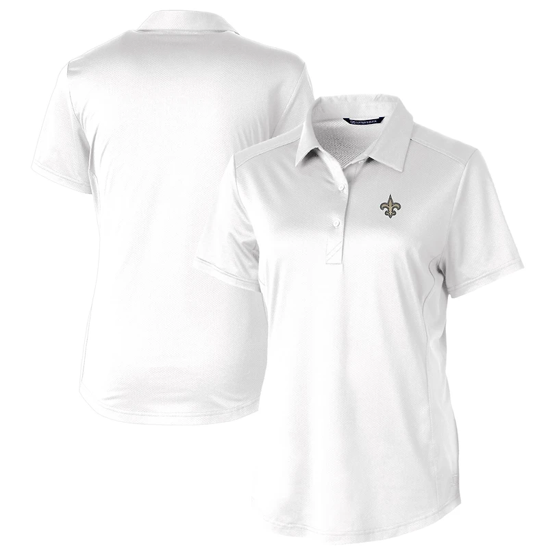 Polo extensible texturé blanc Prospect des Saints de la Nouvelle-Orléans pour femme Cutter & Buck