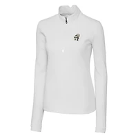 Pull-over blanc à fermeture éclair quart de tour pour femme Cutter & Buck avec logo rétro des Saints la Nouvelle-Orléans