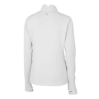 Women's Cutter & Buck White New Orleans Saints Traverse Stretch DryTec Quarter-Zip Top
