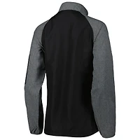 Women's Dunbrooke Black/Gray New Orleans Saints Hurricane Raglan Full-Zip Windbreaker