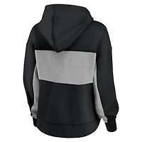 Women's Fanatics Black/Heather Gray New Orleans Saints Filled Stat Sheet Pullover Hoodie