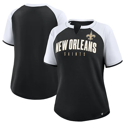 Women's Fanatics Black/White New Orleans Saints Height Advantage T-Shirt