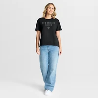Women's Fanatics Black New Orleans Saints Blackout Kneel Down Legacy T-Shirt