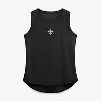 Débardeur de performance Fanatics noir pour femme, New Orleans Saints, dos en maille drapée