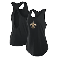 Women's Fanatics Black New Orleans Saints Iron Fan Tank Top