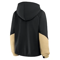 Women's Fanatics Black New Orleans Saints Oversized Redzone Bubble Screen Pullover Hoodie