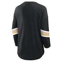 Women's Fanatics Black New Orleans Saints Plus Redzone 3/4-Sleeve Scoop Neck T-Shirt