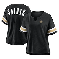 Women's Fanatics Black New Orleans Saints Plus Redzone Notch Neck T-Shirt