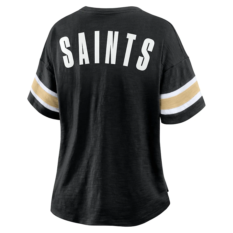 Women's Fanatics Black New Orleans Saints Redzone Curl Route T-Shirt