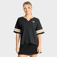 T-shirt Fanatics noir pour femme, motif Redzone Curl Route des Saints de la Nouvelle-Orléans