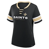 T-shirt à lacets Athena Redzone Draw Play des New Orleans Saints pour femme, noir, Fanatics