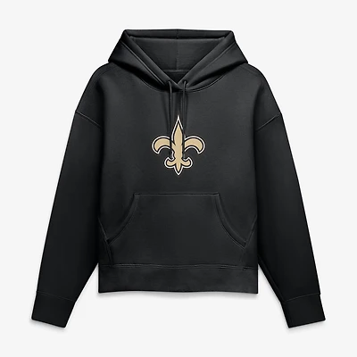Women's Fanatics Black New Orleans Saints Relaxed High Hip Essential Legacy Hoodie
