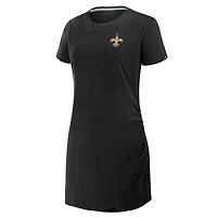 Robe t-shirt drapée froncée noire Fanatics New Orleans Saints pour femme