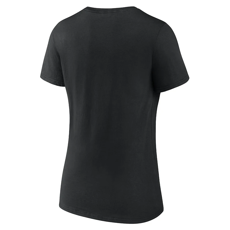 T-shirt noir à col en V Fanatics New Orleans Saints Shine Time pour femmes