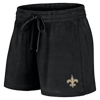 Pack combo t-shirt et short Fanatics noirs New Orleans Saints Start to Finish pour femmes