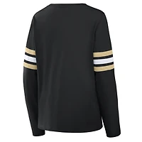 Women's Fanatics  Black New Orleans Saints Team First Coverage Scheme Lace-Up Long Sleeve T-Shirt