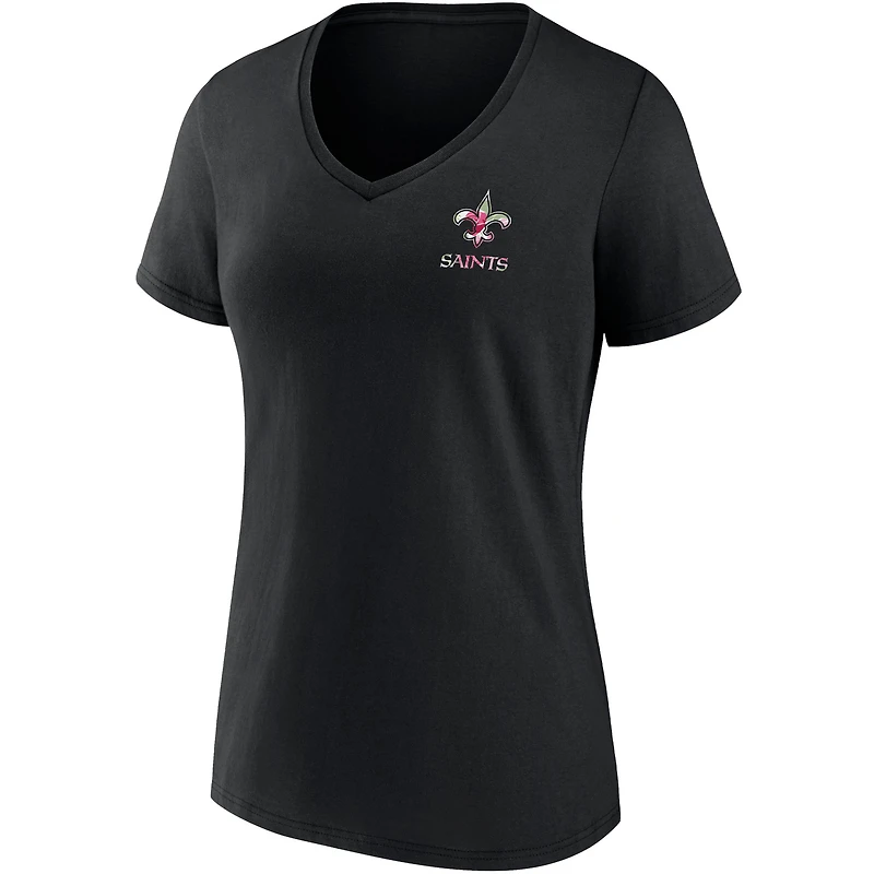 Women's Fanatics Black New Orleans Saints Team Mother's Day V-Neck T-Shirt
