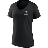 Women's Fanatics Black New Orleans Saints Team Mother's Day V-Neck T-Shirt